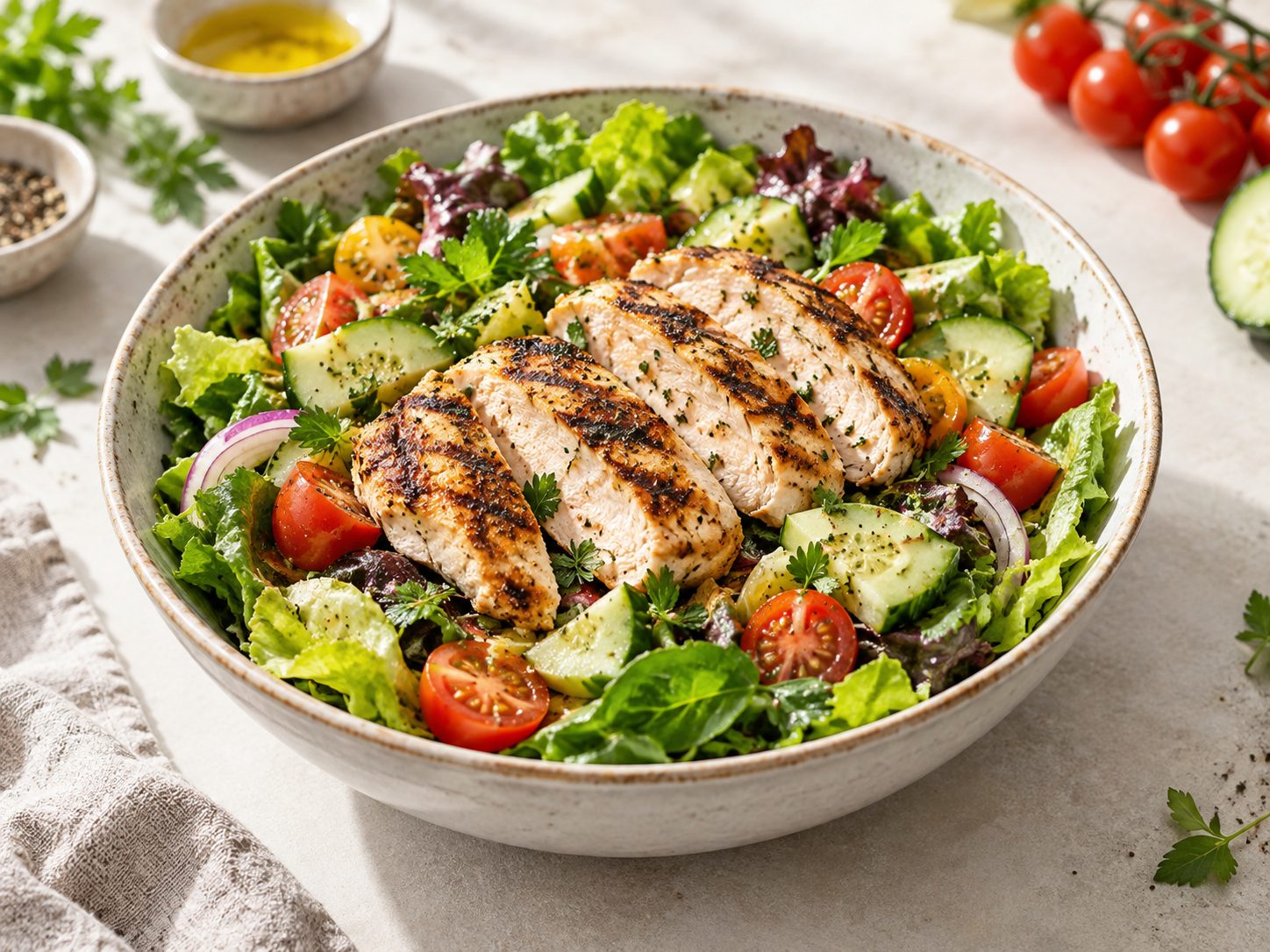 Chicken salad with herbs